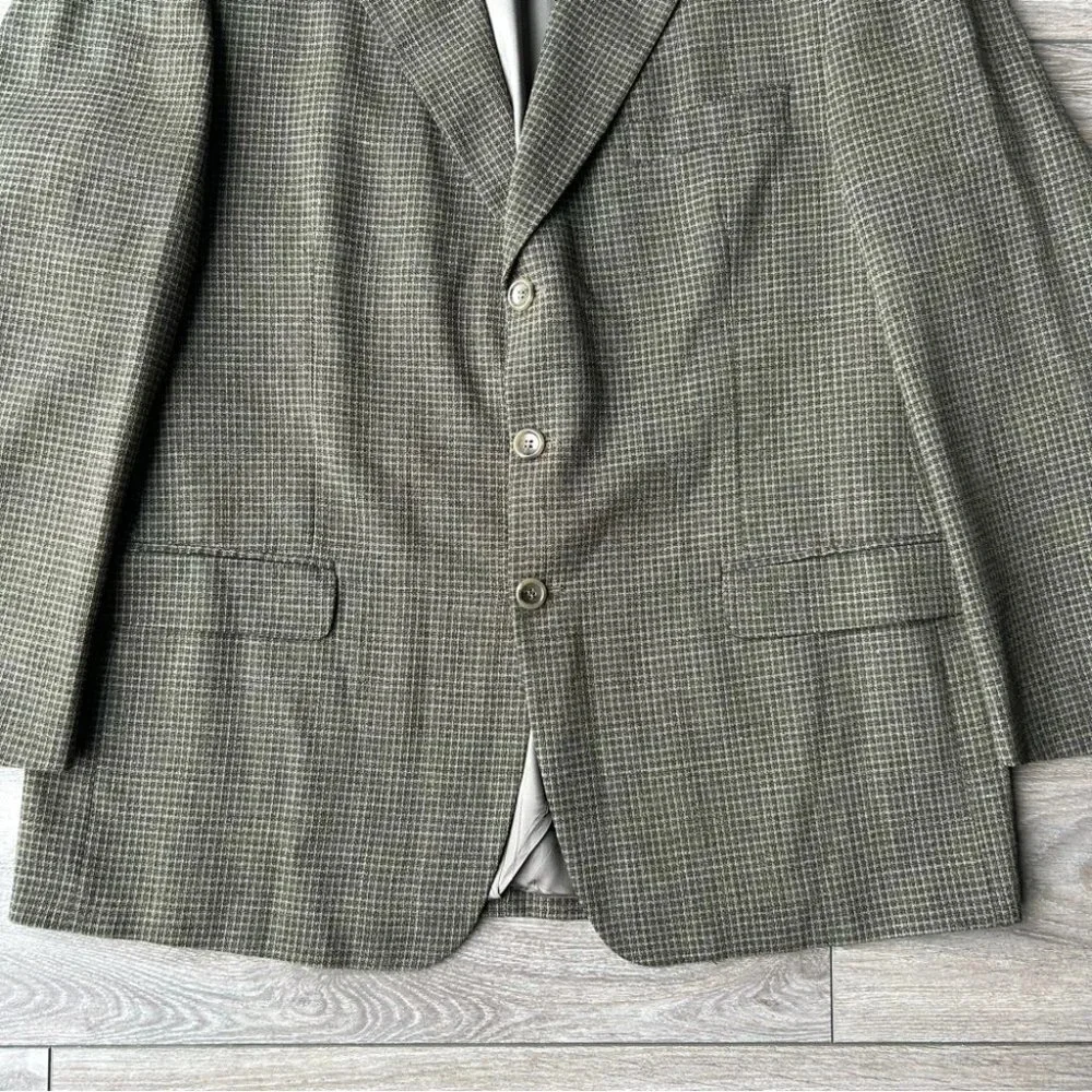 Vintage Moores Union Made Pure Wool High Twist Checked Blazer